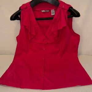 Signature by Larry Levine hot pink sleeveless top. Size XL.